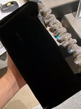 Skylar Rhinestone Fold Handle Velvet Handbag